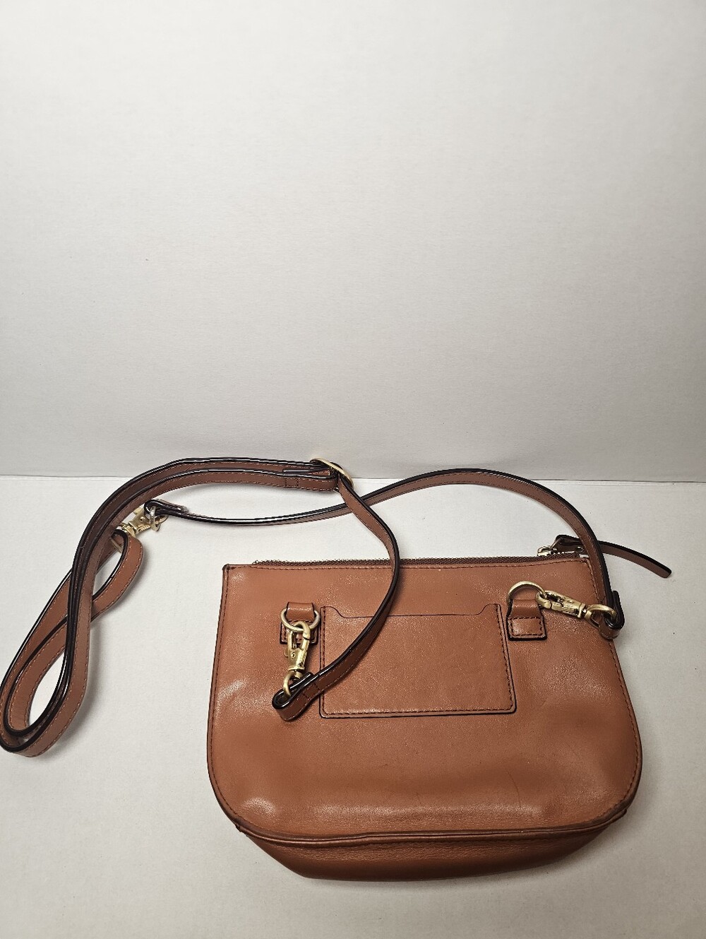Lo & Sons Leather Crossbody Bag Cognac Brown Made In Cambodia The Waverly 2 - Picture 12 of 13